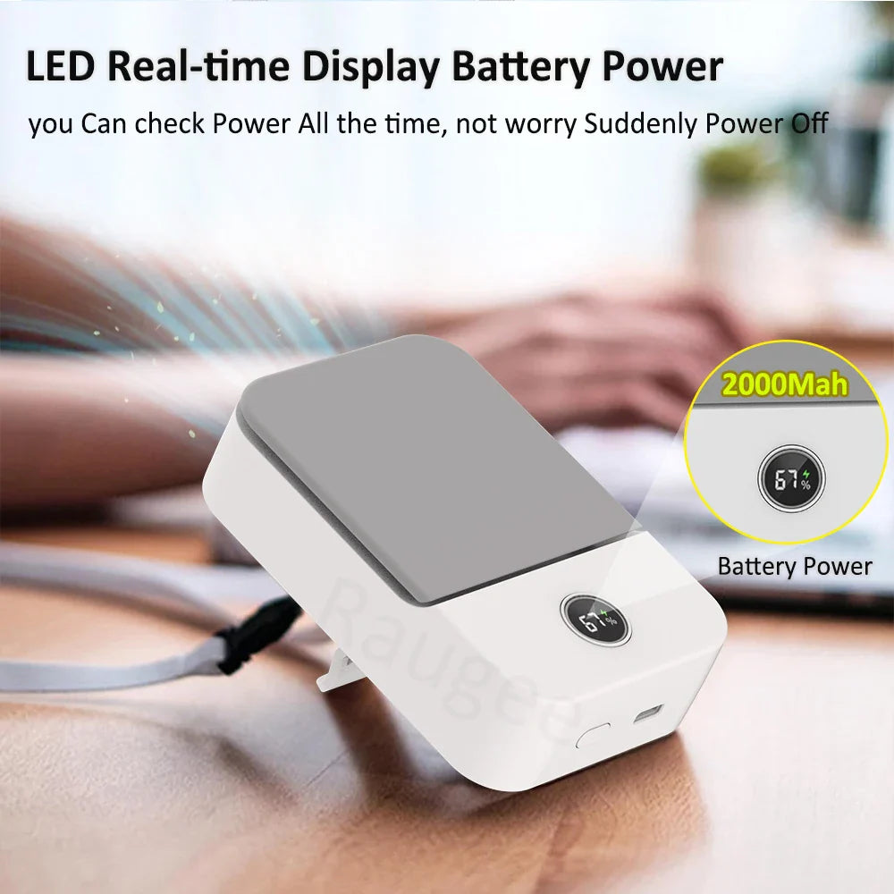 BowLift | Ventixo AirGo Portable Mini Fan | 3-in-1 Neck & Waist Fan | 3 Speeds | Bladeless Design | USB-C Charging Function | 2000 mAh Battery