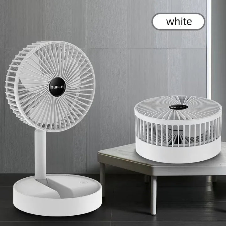 Portable 6-Inch Stand Fan | Folding Telescopic Floor/USB | Rechargeable Battery | 3 Speeds, Super Quiet, Adjustable Height | Bowlift