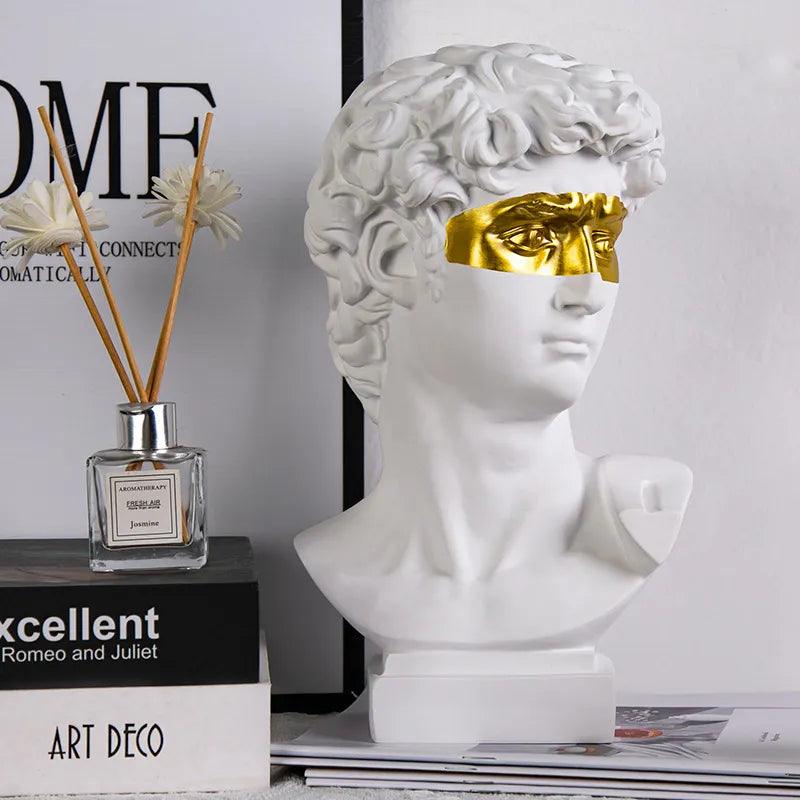BowLift | European Home Decor David Head Resin Statues Statues Home Decor Modern Abstract Art Bust Sculpture Art Sketch Practice