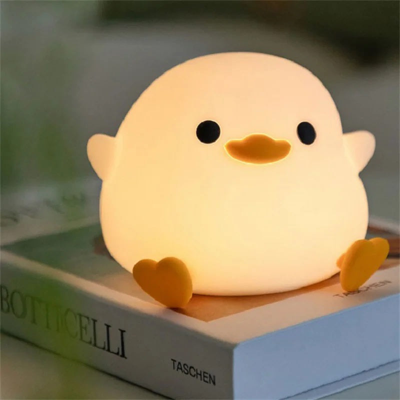 BowLift | Duck Night Light | Soft LED Bedside Lamp | Child-Safe Silicone | Touch Control & Portable Design