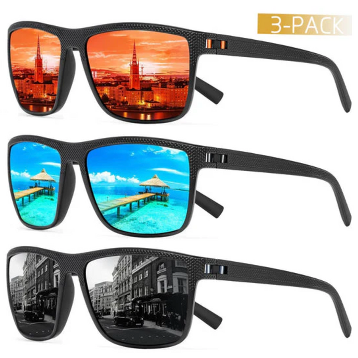 BowLift | ZichtZeker 3-Piece Set Polarized Sunglasses – UV400 Protection & Comfort