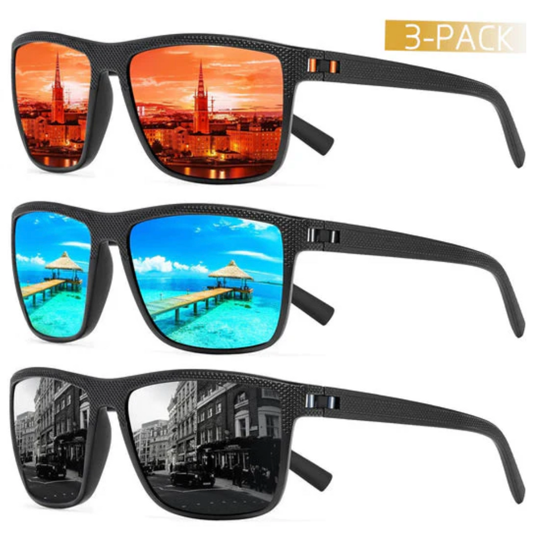 ZichtZeker 3-piece Set Polaroid Sunglasses – UV400 Protection & Comfort | Bowlift