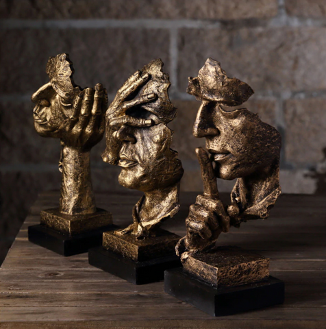 Abstract Gold Sculpture "NordicLine" – Modern Scandinavian Decoration | Bowlift