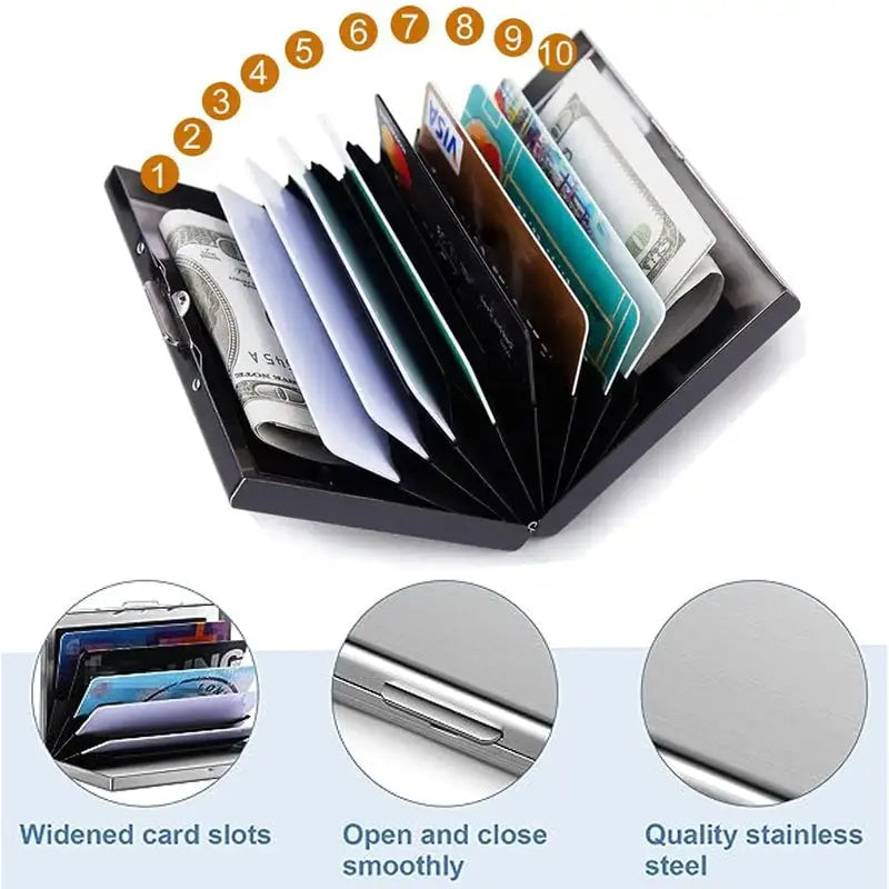 BowLift | Slim RFID-blocking stainless steel wallet for cards