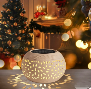 Intricate Metal Shadow Projection Table Lamp With Rechargeable LED Bowlift