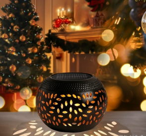 Intricate Metal Shadow Projection Table Lamp With Rechargeable LED Bowlift