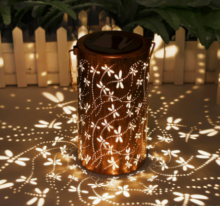 Intricate Metal Shadow Projection Table Lamp With Rechargeable LED Bowlift