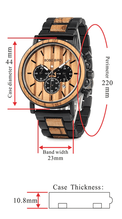BowLift | Wooden Men's Watch Military Chronograph
