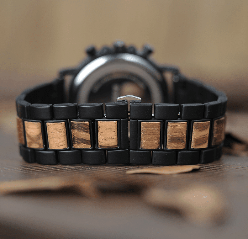 BowLift | Wooden Men's Watch Military Chronograph