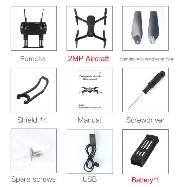 BowLift | Skyhawk HD Foldable Air Selfie Drone With Camera 2MP
