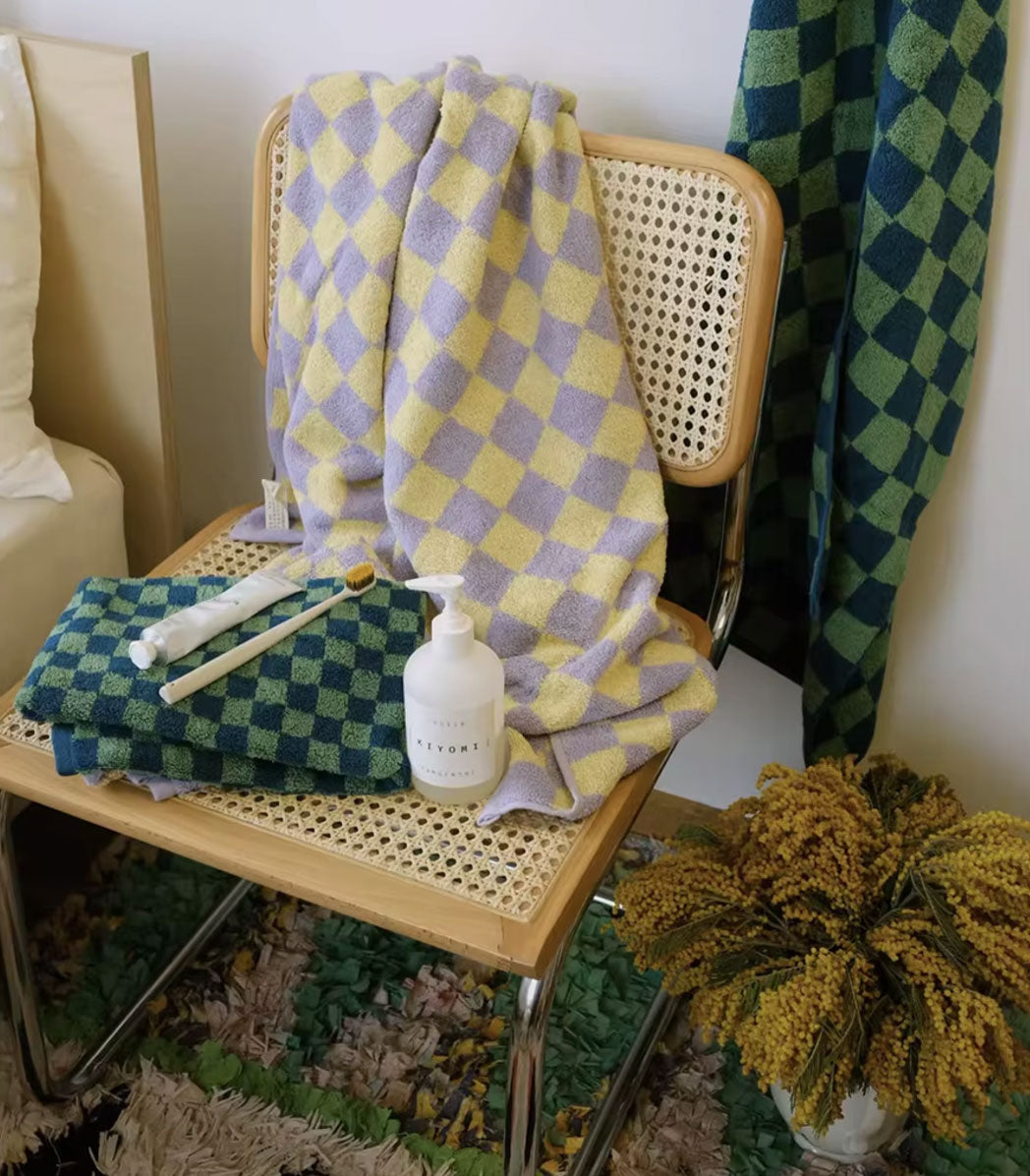 Checkerboard Cotton Towel | Bowlift