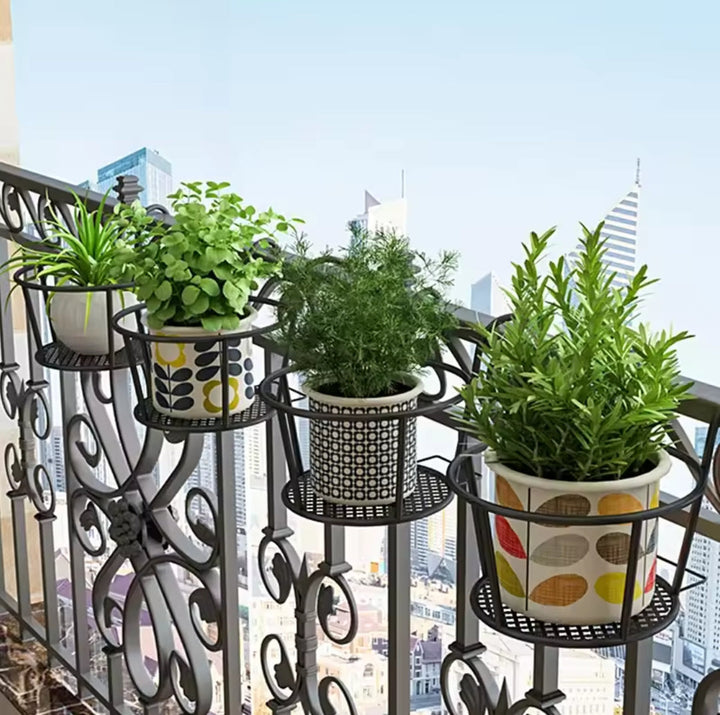 BowLift | 3Pc Over the Balcony Flower Pot Holder Black Nov