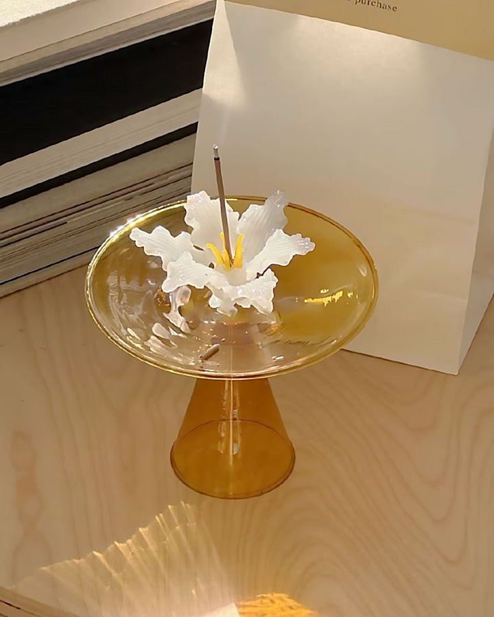 Handmade 3D Glass Ceramic Lily Incense Holder | Bowlift