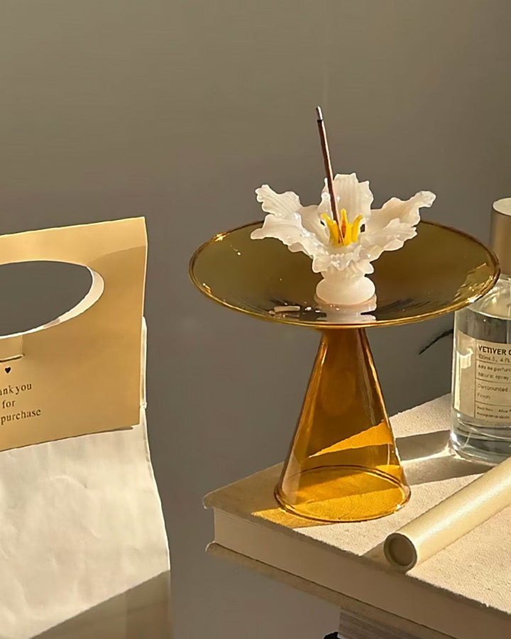 Handmade 3D Glass Ceramic Lily Incense Holder | Bowlift
