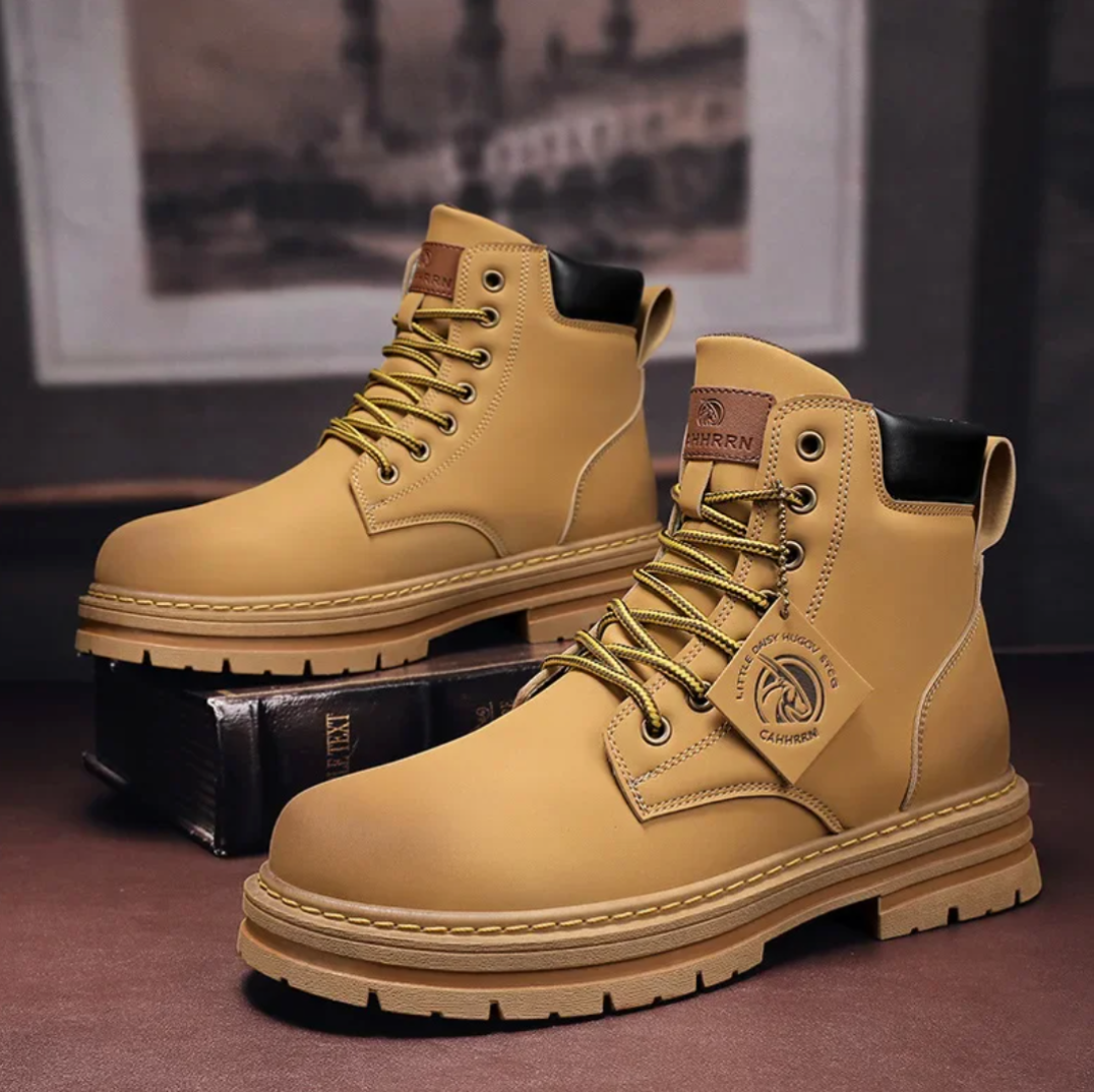 BowLift | Comfortable Men's Lace-Up Boots – Leather Support Boots with Non-Slip Sole