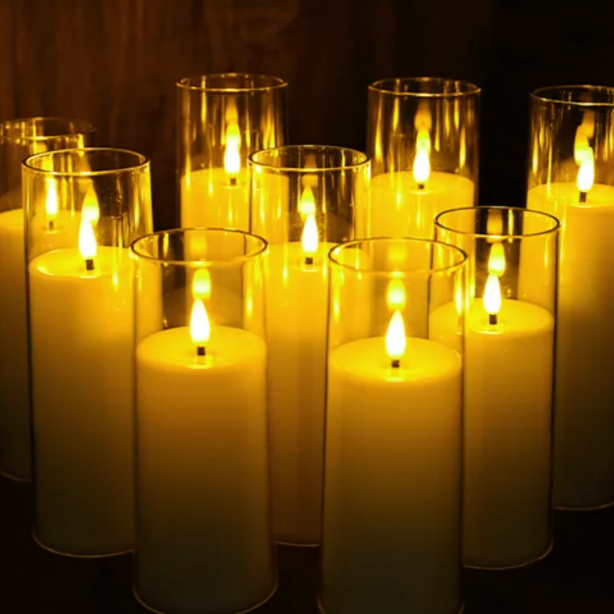 Flameless Acrylic Candle 9-Piece Set Bowlift
