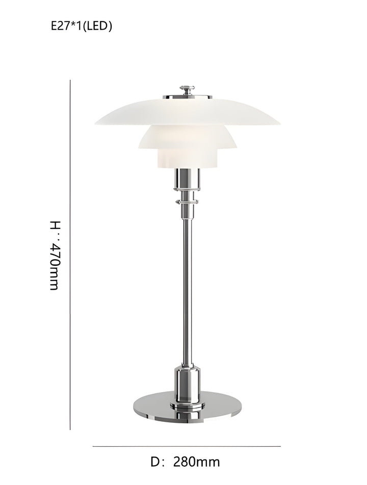 BowLift | NordiGlow LED Table Lamp – Elegant glass design in Nordic style, dimmable lighting for office, living room or bedroom