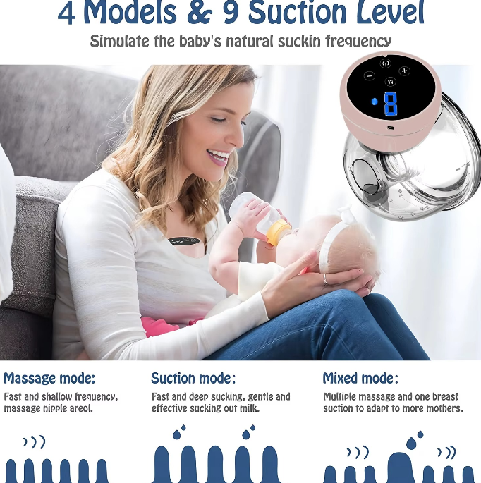 BowLift | Wearable Electric Breast Pump with 3 Modes & Rechargeable Design