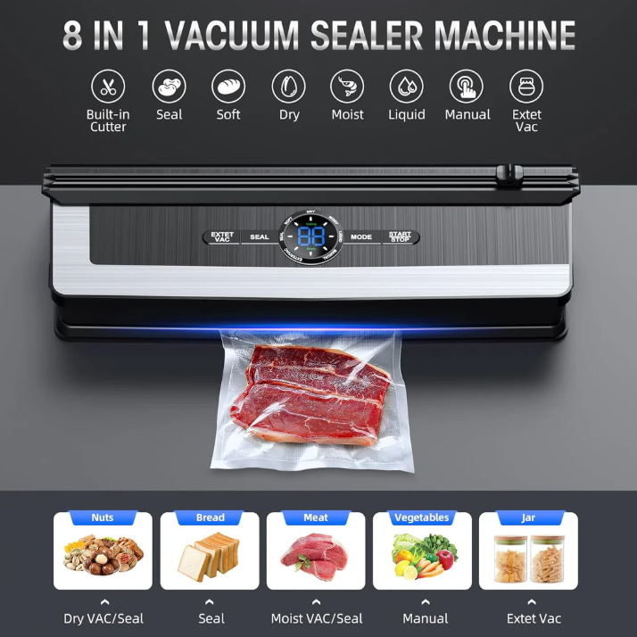 BowLift | Multifunctional 8-in-1 Vacuum Sealer with Integrated Film Cutter