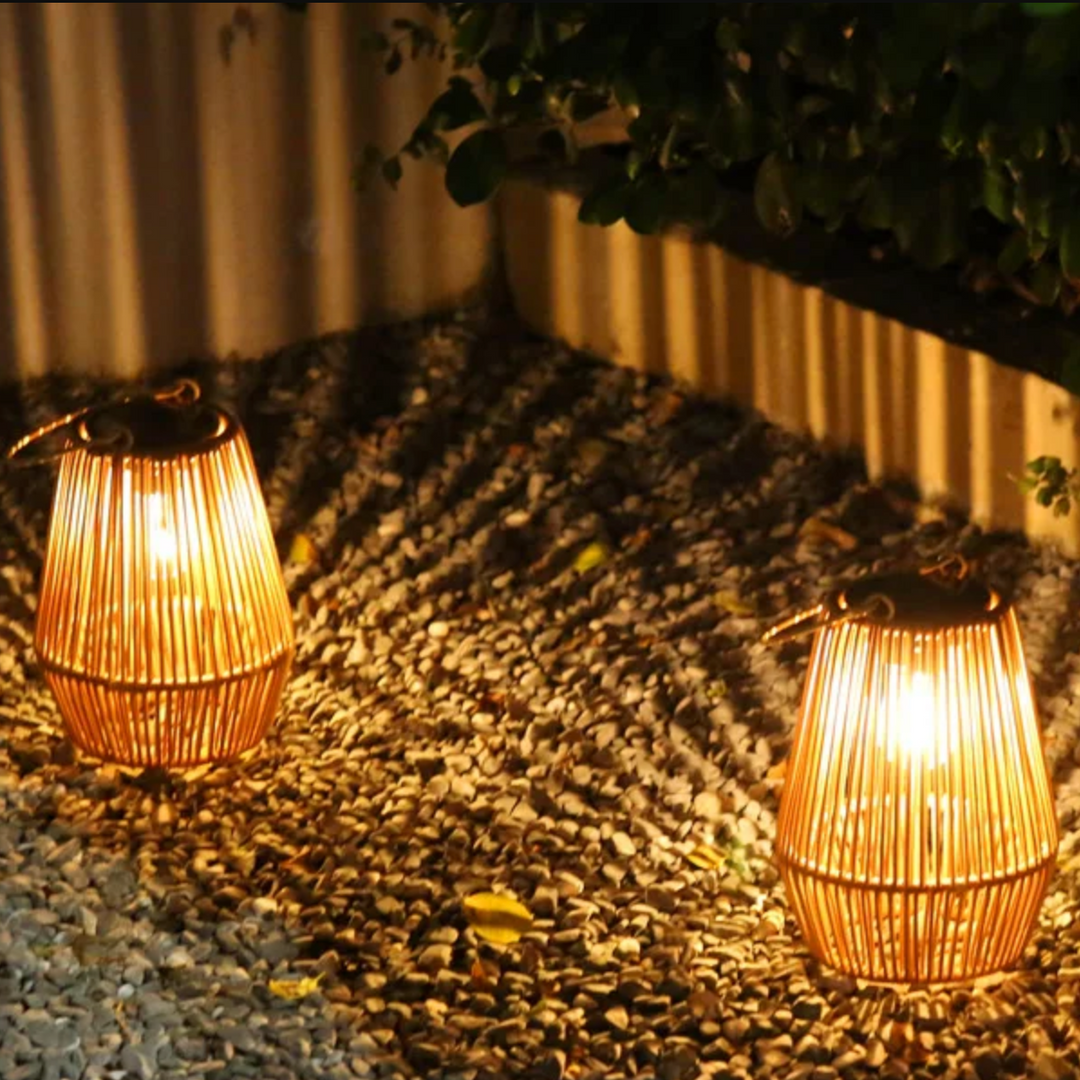 Solar Rattan Lantern Bowlift