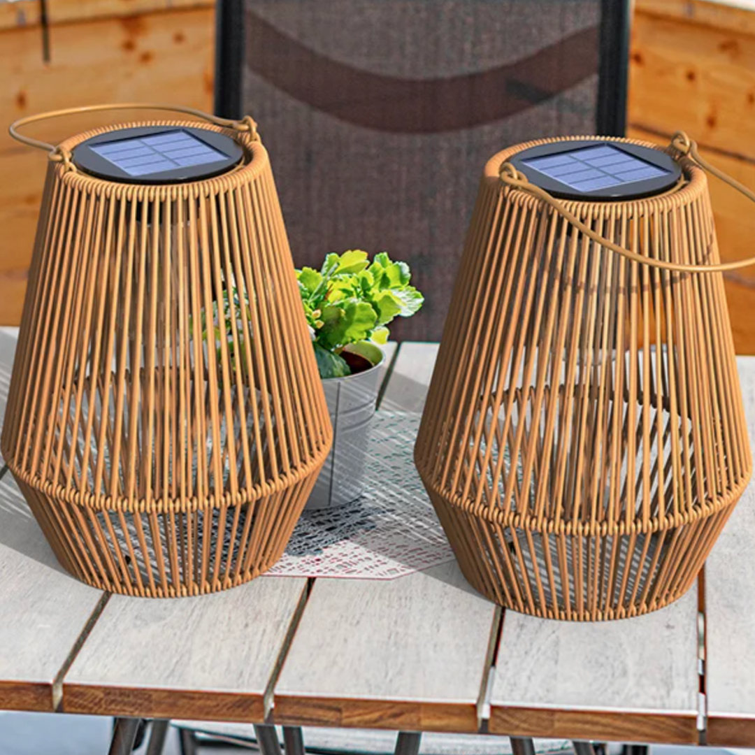 Solar Rattan Lantern Bowlift