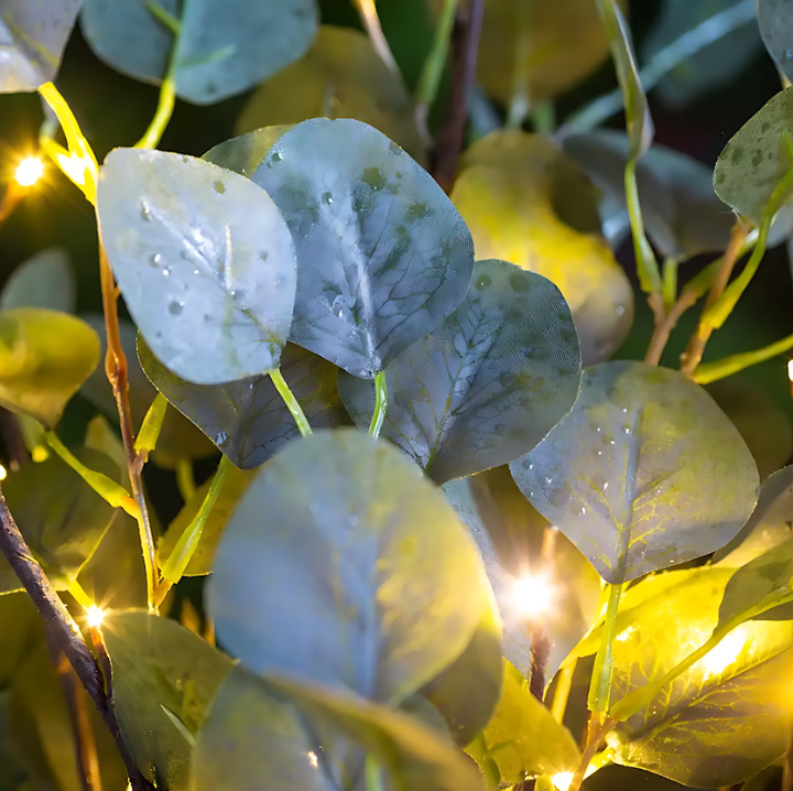 Battery-Operated Lighted Artificial Eucalyptus Garland or Branch Décor - Effortless ambiance for any occasion. Bowlift