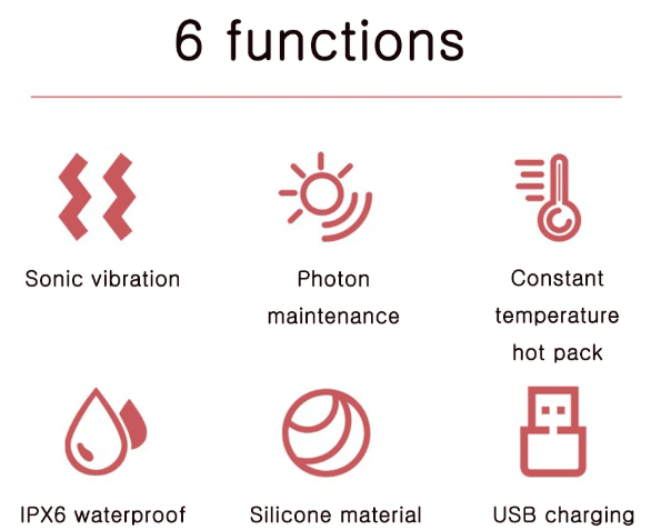 BowLift | Electric facial cleanser with LED light & 42 °C heat technology | Silicone skincare device with sound vibration