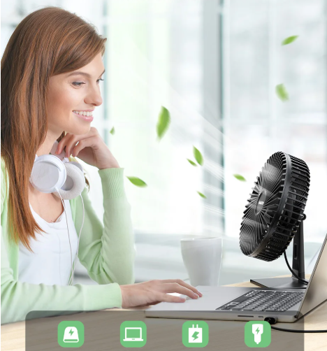 BowLift | Mira Oscillating USB Fan – Silent, Compact & 4 Speeds for Desks and Nightstands