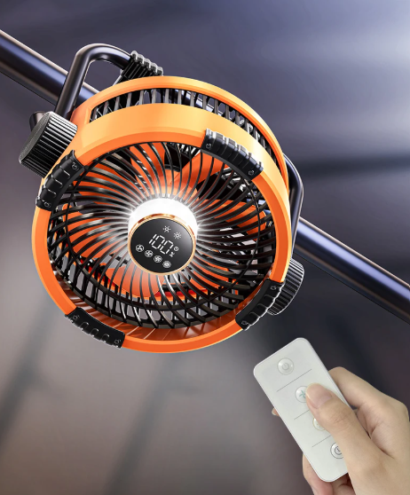 Riley 3-in-1 Camping Fan with LED and Powerbank – 20,000mAh Outdoor Fan with Hook & Remote Control | Bowlift