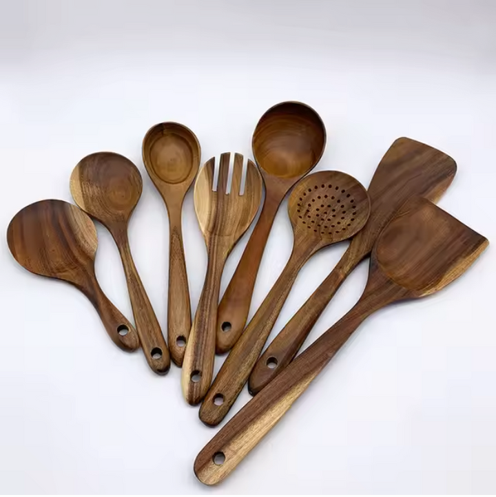 EcoWood – Luxurious cookware set made of wood with storage bucket Bowlift