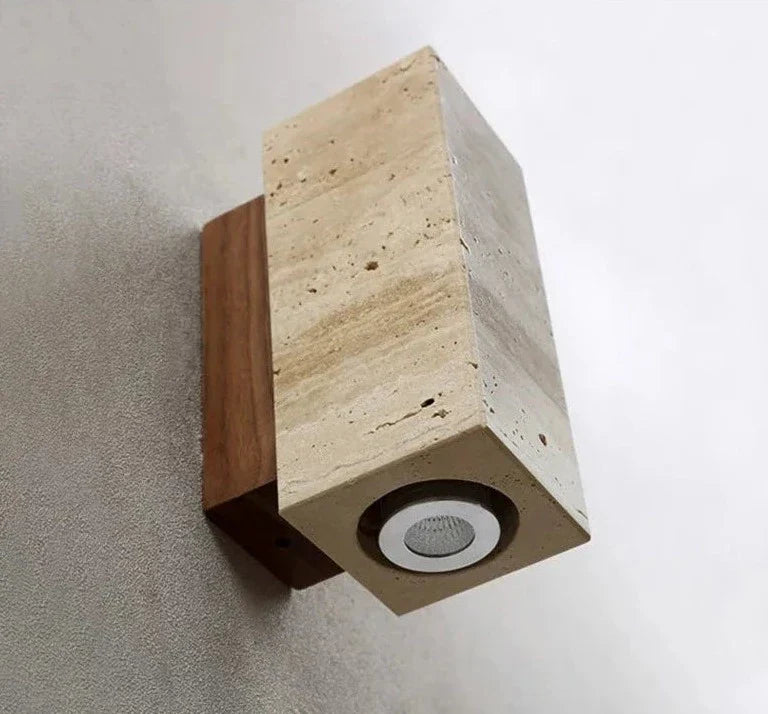 BowLift | Modern Natural LED Wall Lamp made of Travertine