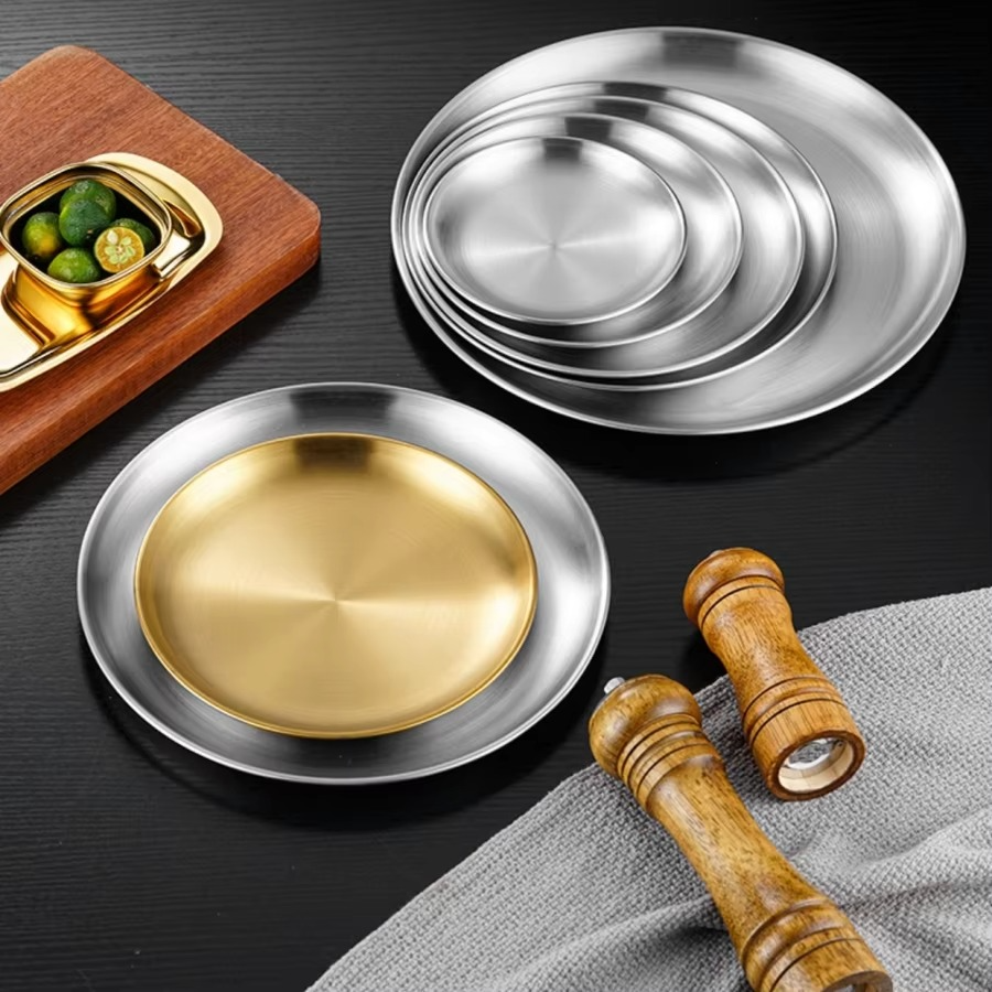 BowLift | Stainless Steel Round Barbecue Dining Plate