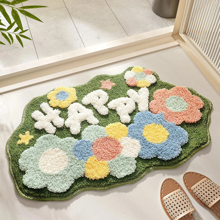 Flower Tufted Bath Mat | Bowlift