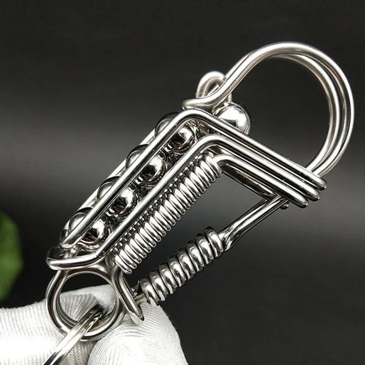 Iron Weave Stainless Matte-Finish Keychain | Bowlift