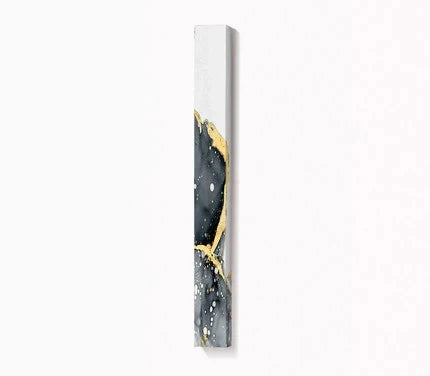 Abstract Gray Liquid Marble Wall Art Fine Art Canvas Prints Tall Vertical Slim Format Pictures For Modern Loft Apartment Living Room Home Office Decor | Bowlift