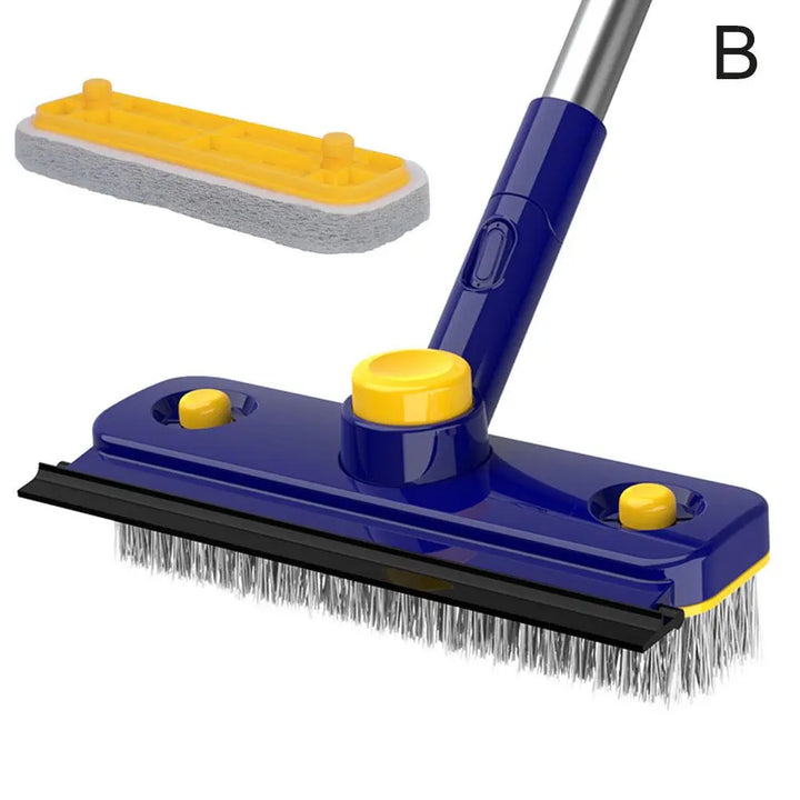 2in1 V-Shaped Long Handle Floor Scrub Edge Cleaner Brush | Bowlift
