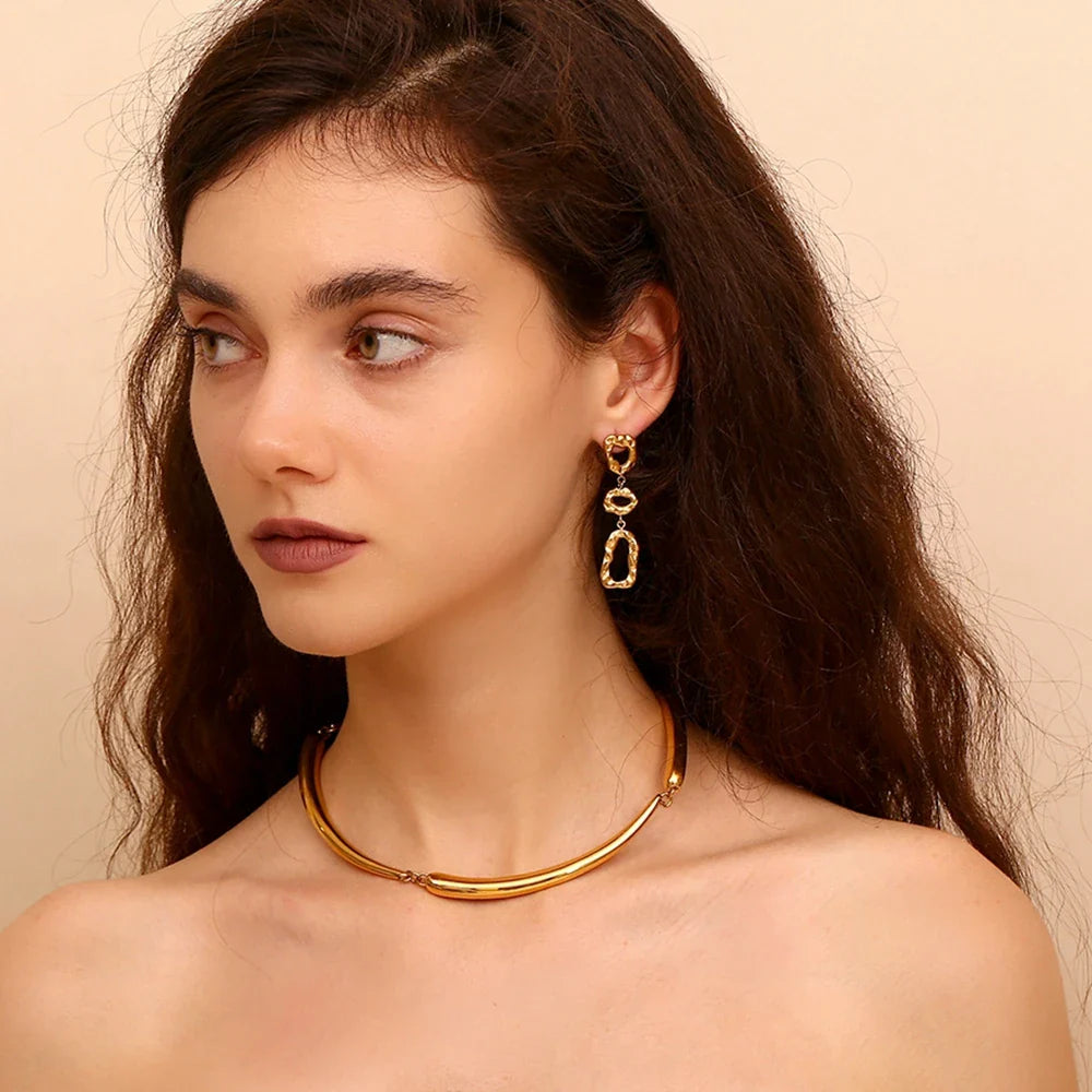 BowLift | Classy Patterned Triple Dangle Earrings