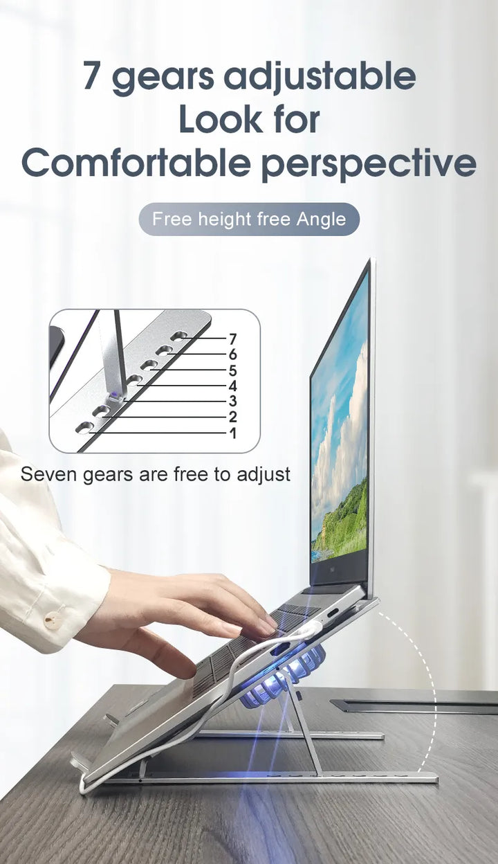 BowLift | Foldable Aluminum Laptop Cooling Stand