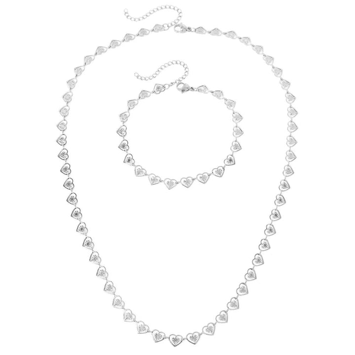 BowLift | Dainty Spiral Hearts Bracelet and Necklace Set