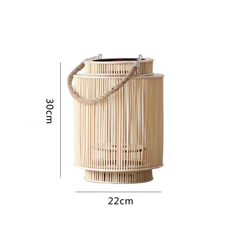 Imitation Bamboo LED Candle Lantern Bowlift