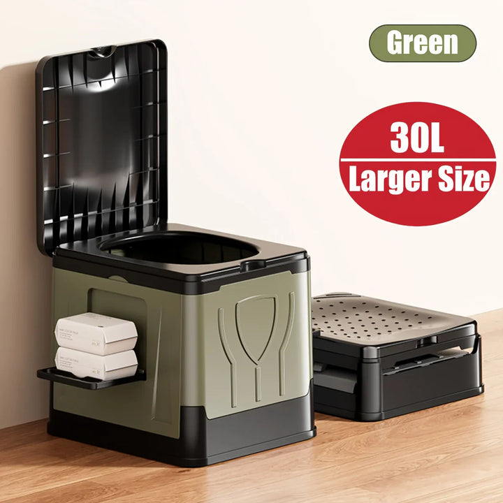 BowLift | Foldable Camping Toilet Camploo XL | Portable with Lid | Extra Large & Sturdy | For Outdoor, Travel & Boat