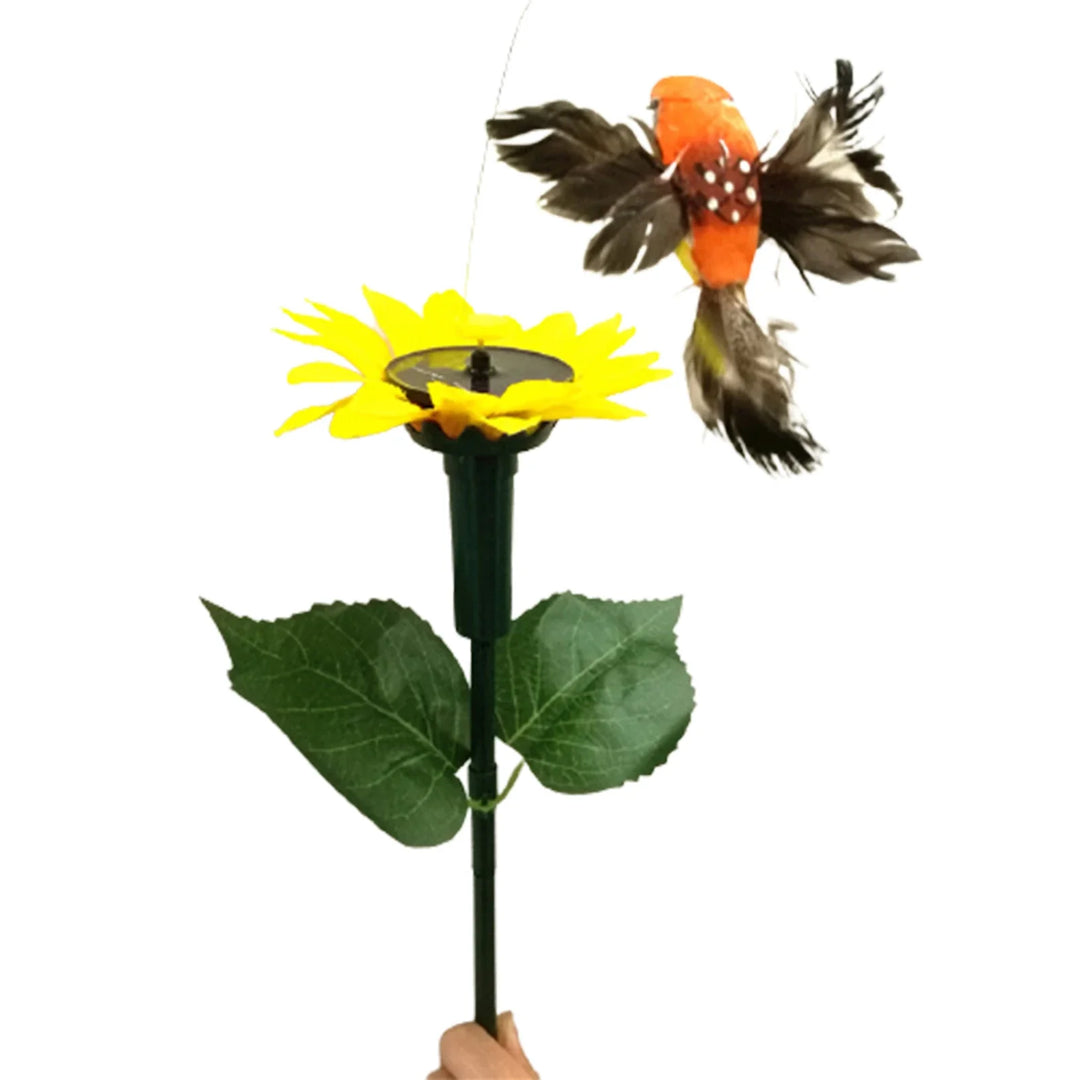 BowLift | SOLAVIA Sunflower Garden Stake | With rotating Butterfly or Hummingbird | Solar Decor for Garden & Potted Plants | 20×20×10 cm