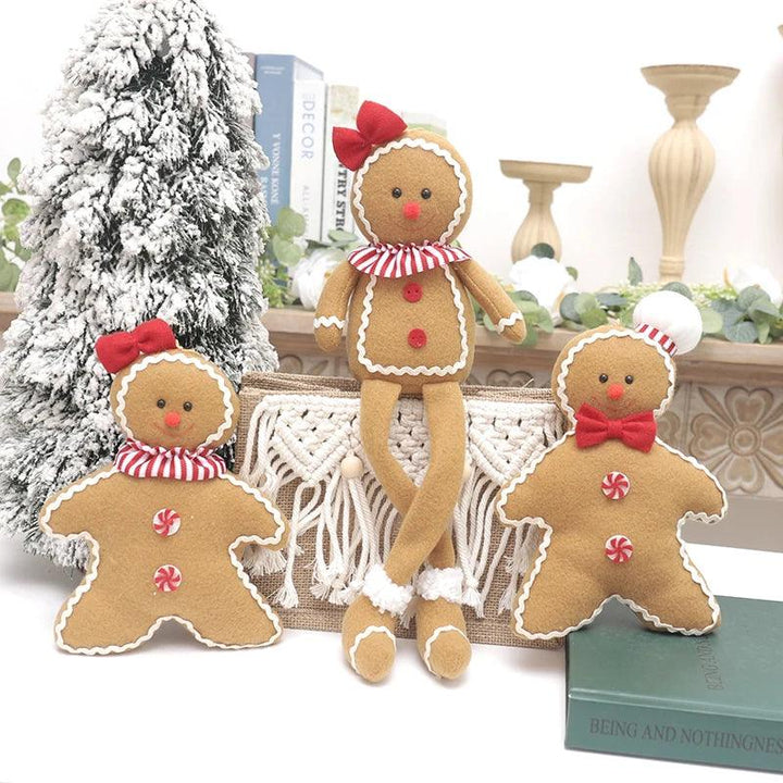 BowLift | Christmas Ornament Plush Gingerbread Pattern Door Decoration