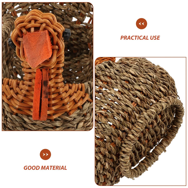 BowLift | Handcrafted Natural Woven Turkey Shape Basket