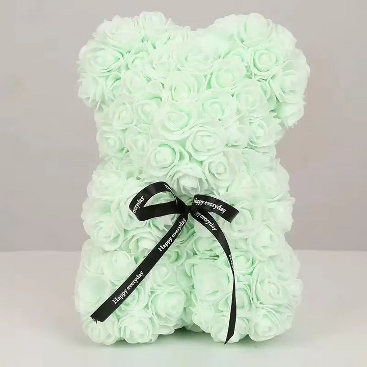 BowLift | 9.8in Artificial Rose Teddy Bear Gift with Display Box - Romantic Anniversary or Valentine's Day Decor