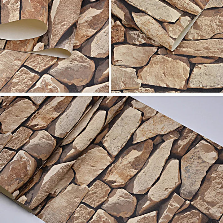 3D Stone Pattern Retro Wallpaper | Bowlift