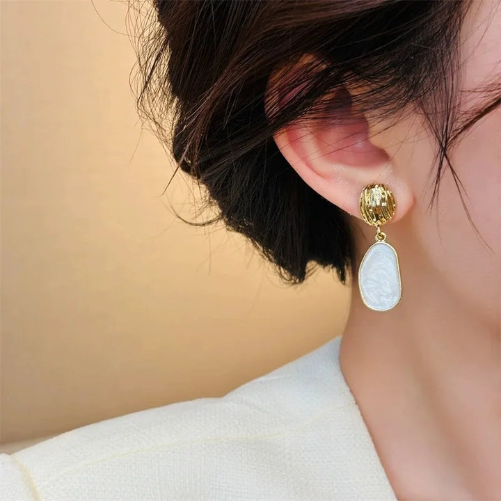 BowLift | Textured Golden Enamel Earrings