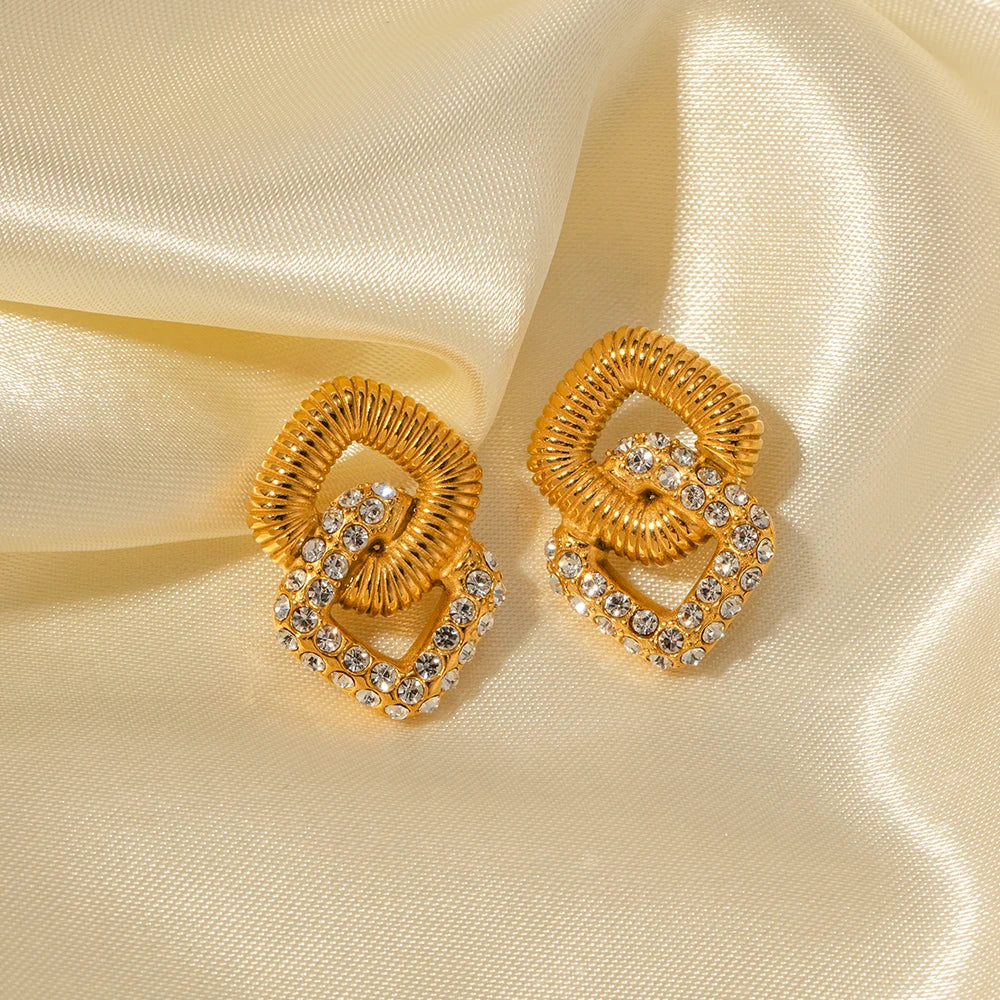 BowLift | 18k Textured Dual Squircle Earrings