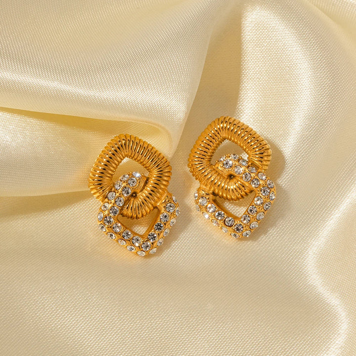 BowLift | 18k Textured Dual Squircle Earrings