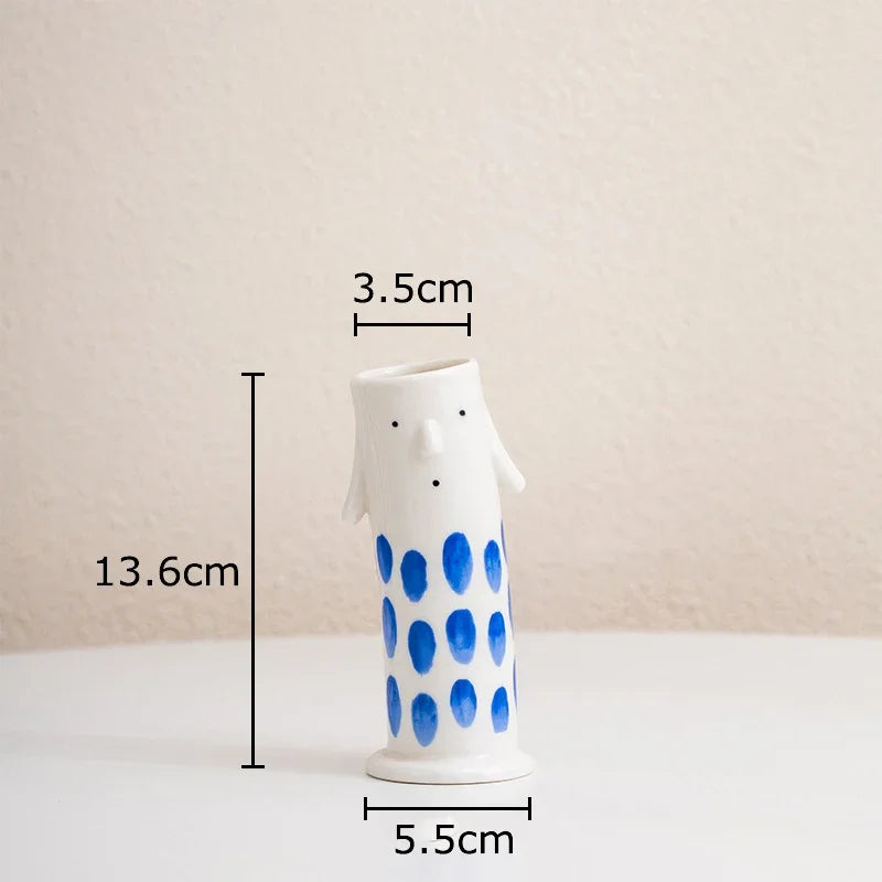 Lovely Cartoon Figures Ceramic Vase | Bowlift
